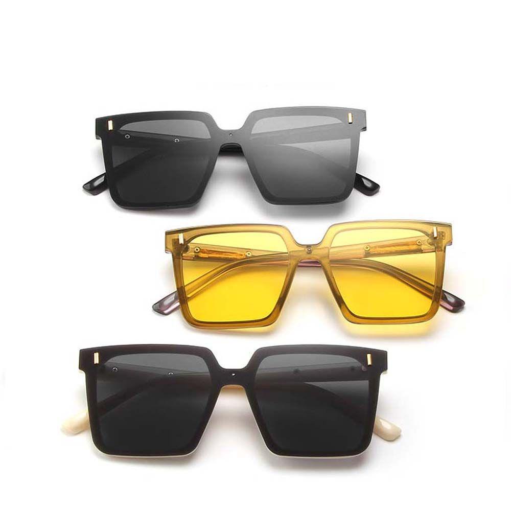 Mxbeauty Kacamata Hitam Persegi Fashion Padi Kuku Oversized Kuning Besar Square Korean Sun Glasses