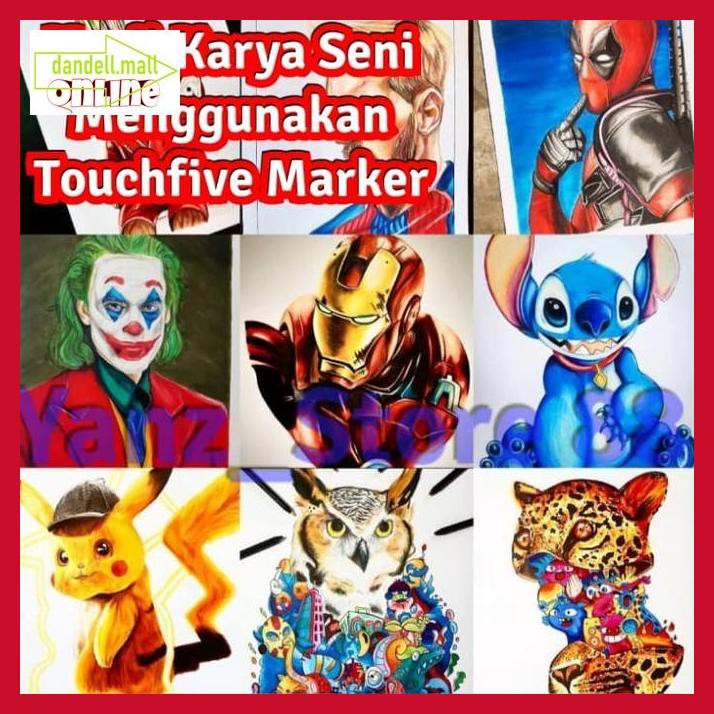 

U8Tyrt67- Touchfive 30 Colours Twin Marker Brush Pen Copic Sketch - Black Case E3Yrf797-