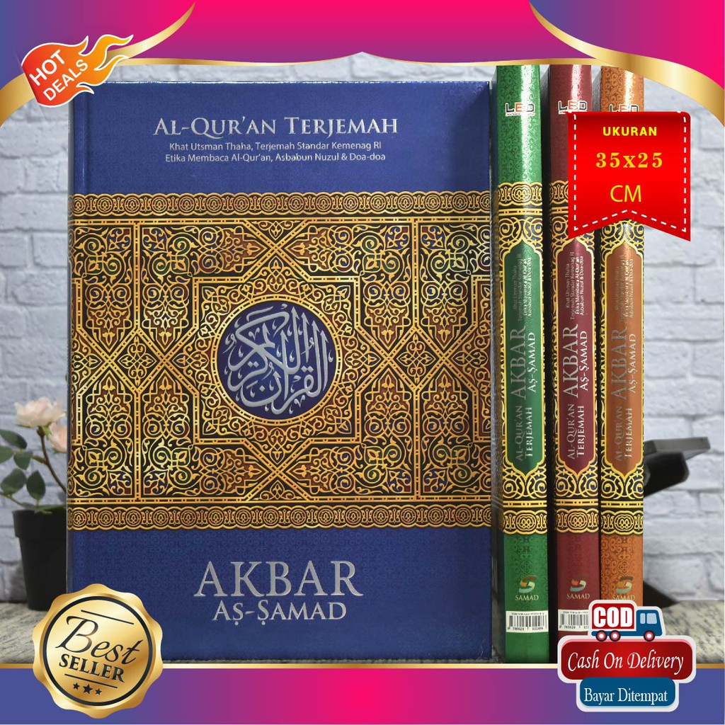 BIRU - Al Quran AKBAR AS SAMAD size B4 besar, Alquran Terbaru, Al Quran Lansia, Al Quran Terjemahan