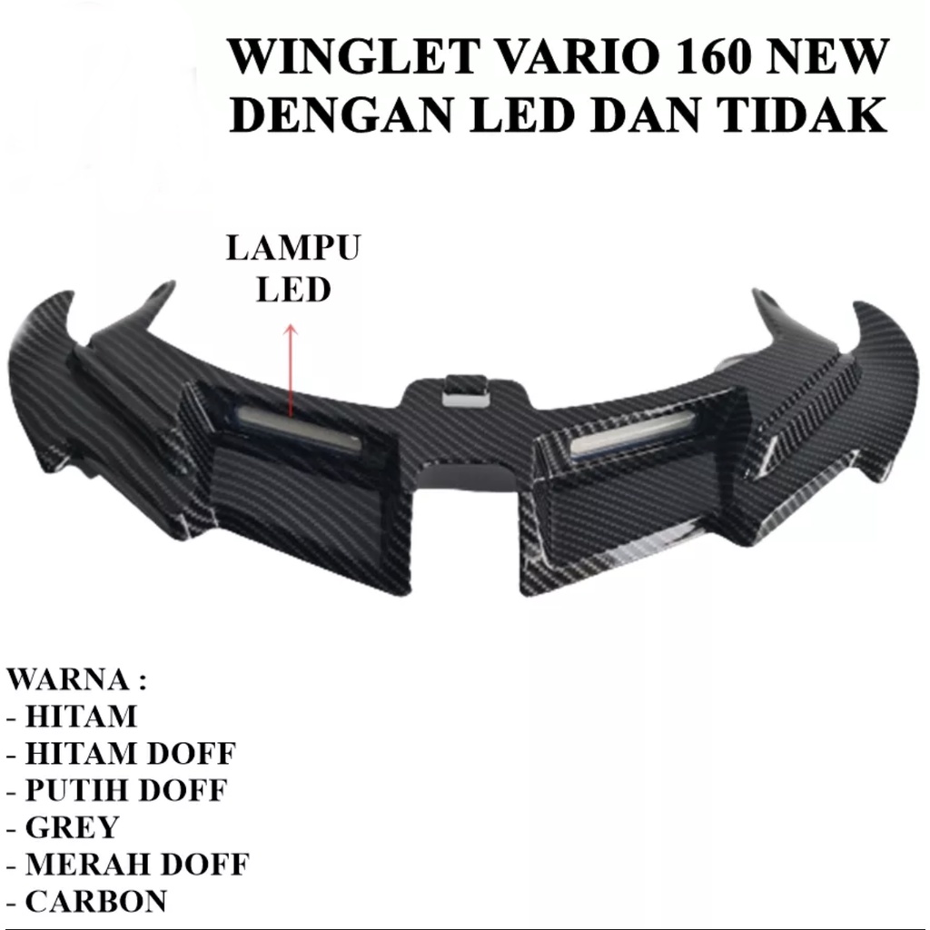 WINGLET HONDA VARIO 160CC ABS PLASTIK TANDUK WINGLET VARIO 160CC PLUS LAMPU LED/NON LAMPU LED