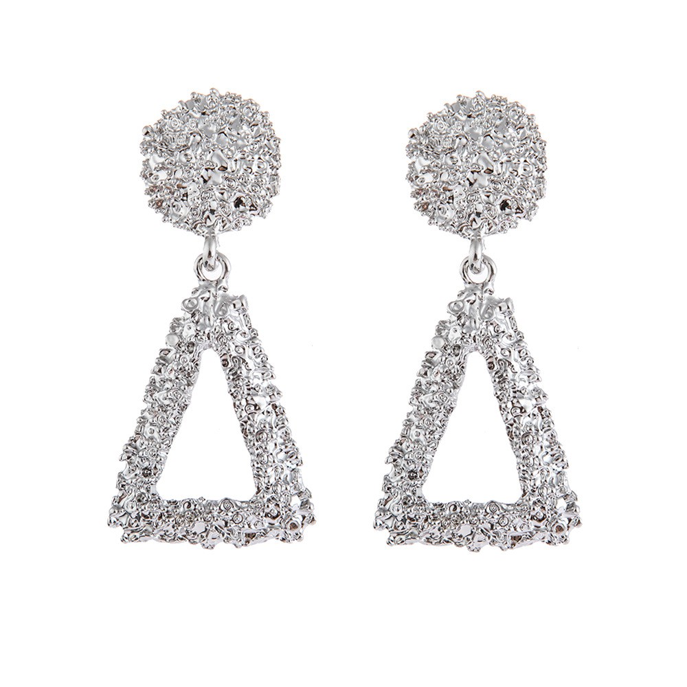 {COD}Anting Ala Korea Segitiga / Anting Paduan Segitiga Anting / Aksesoris Fashion Wanita Import-Silver
