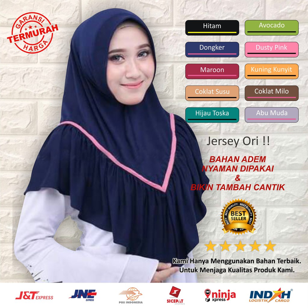 KHIMAR JERSEY JILBAB INSTAN JERSEY KERUDUNG  JERSEY 