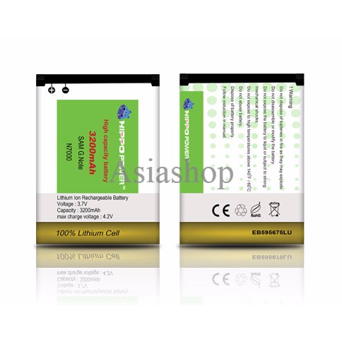 Baterai Hippo Samsung Note1 N7000 3200mah