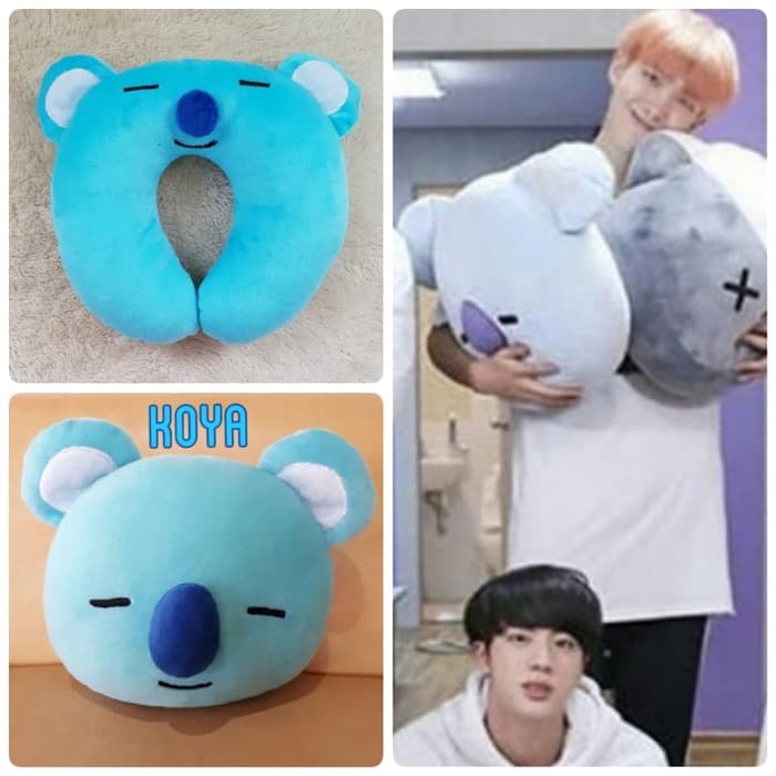paket hemat bantal leher + boneka plushie bts koya korea Limited