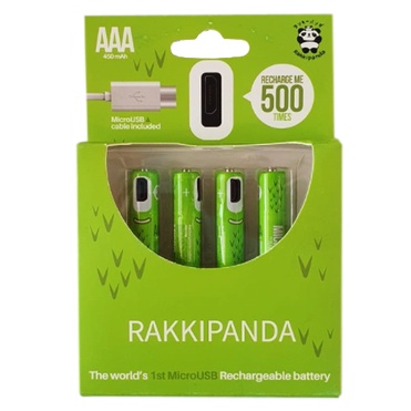 BATERAI RAKKIPANDA RECHARGEABLE MICRO USB AAA / 4 PCS BATERAI ISI ULANG