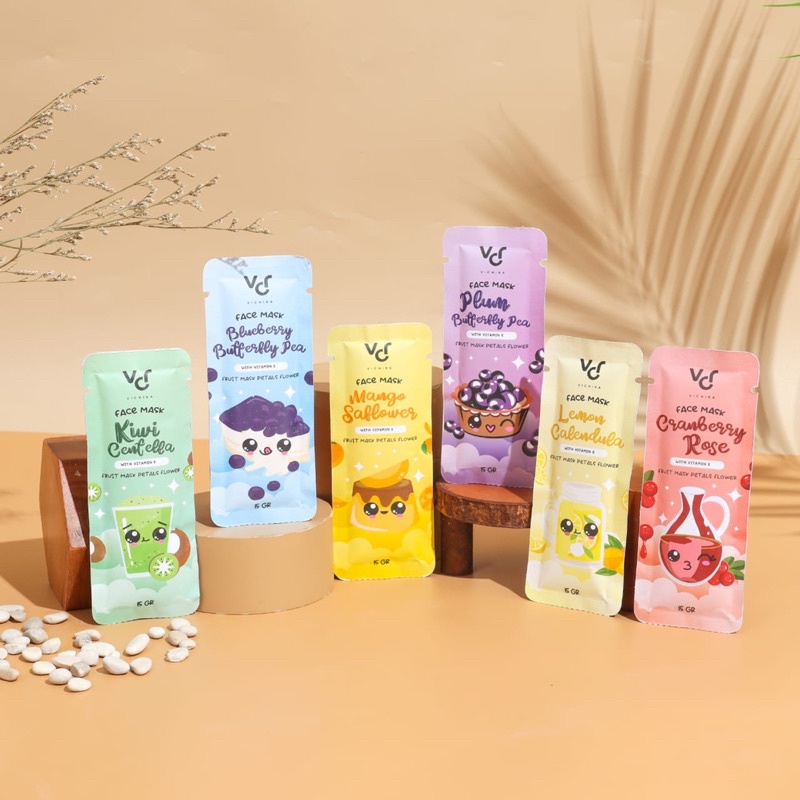 MASKER VICHIRA MASK / MASKER ORGANIK BUAH KERING WITH SAFFRON / MASKER FRUITS MASK WITH PETAL