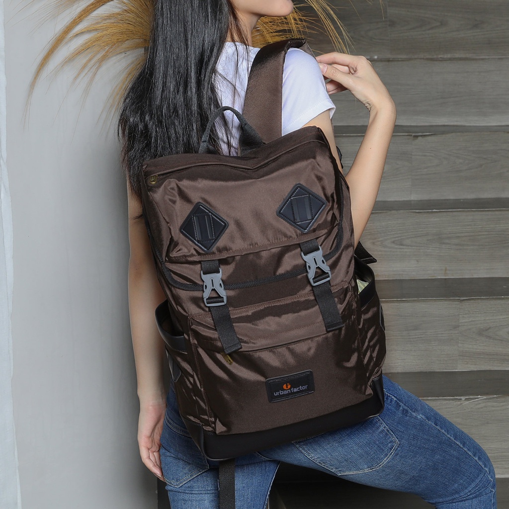 ROUTE BROWN |ManNeedMe x URBAN| Tas Ransel Pria Wanita Tas Backpack ORIGINAL