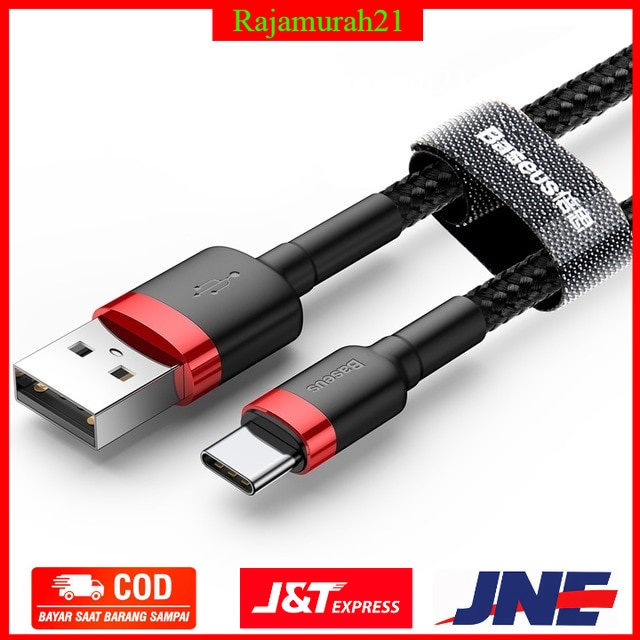 Baseus Cafule Kabel Charger USB Type C QC3.0 2 Meter - CATKLF-CG1