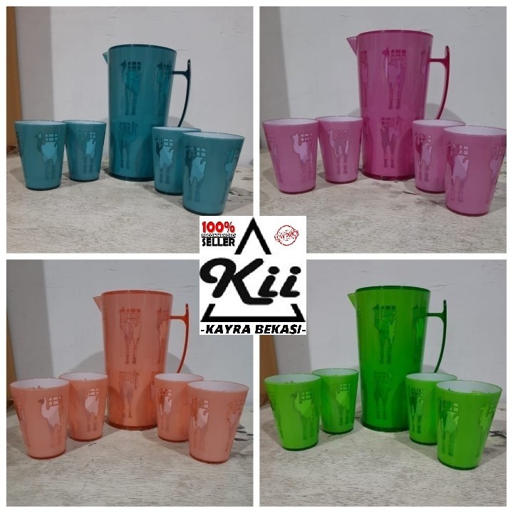 Teko Mika Motif Unta Set 5pcs - Teko Beranak T8812 -Water Jug KarakteR