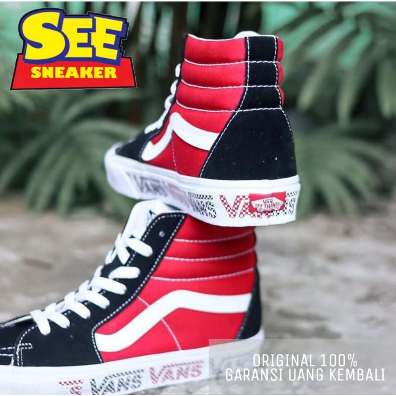 Vans Sk8-High Logo Checkerboard Red