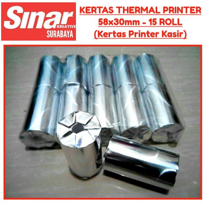 

Kertas Thermal Printer 58X30Mm - Paket 15 Roll (Kertas Printer Kasir)