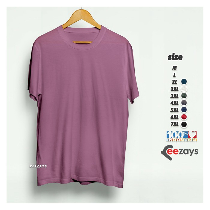 Kaos Polos Jumbo Pria Wanita Big Size Ukuran M L XL 2XL 3XL 4XL 5XL 6XL 7XL Warna DUSTY PINK