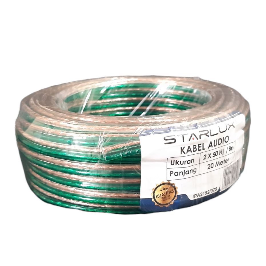 Kabel Listrik Starlux Transparan 2x30, 2x50, 2x80 Panjang 20 Meter