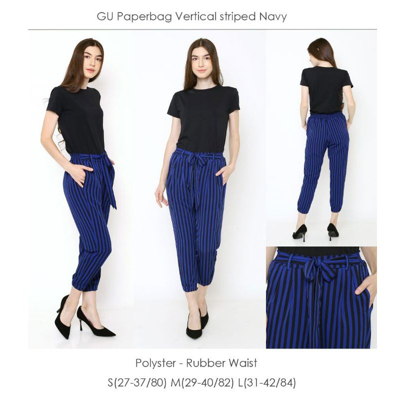 

GU Paperbag Vertical Striped Navy