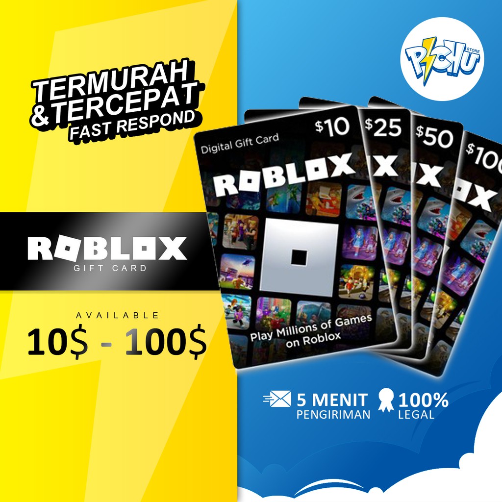 Roblox Gift Card 10 / 25 / 50 Bisa Tukar jadi Robux