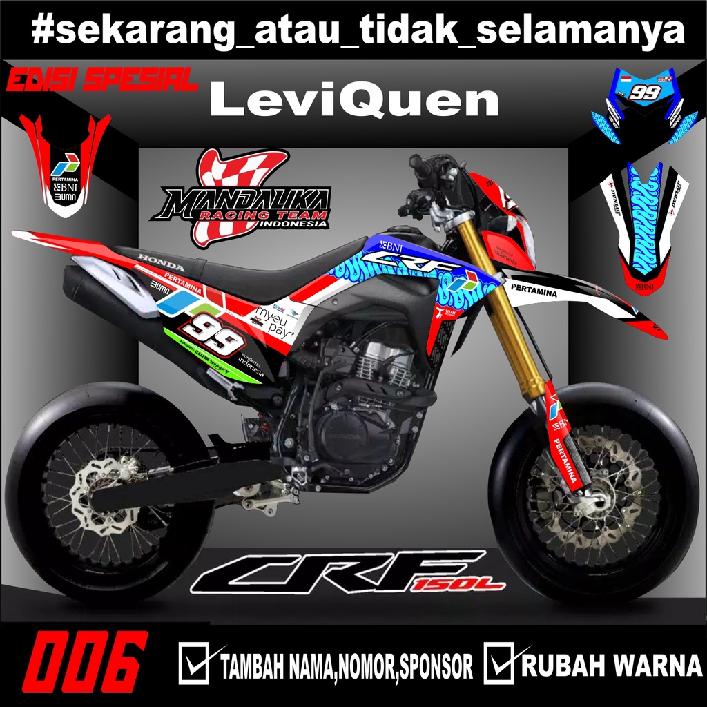Leviquen Sticker stiker decal CRF 150 L- (006) mandalika racing team (MRT) CRF 006 Trail Supermoto m