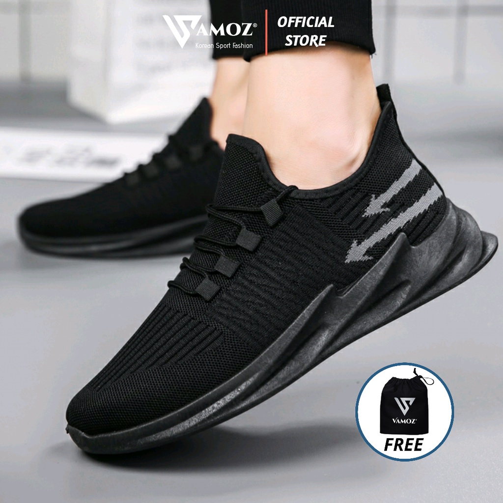 VaMoZ AXIS V726H Sepatu Hitam Pria Sneakers Import Casual Full Black