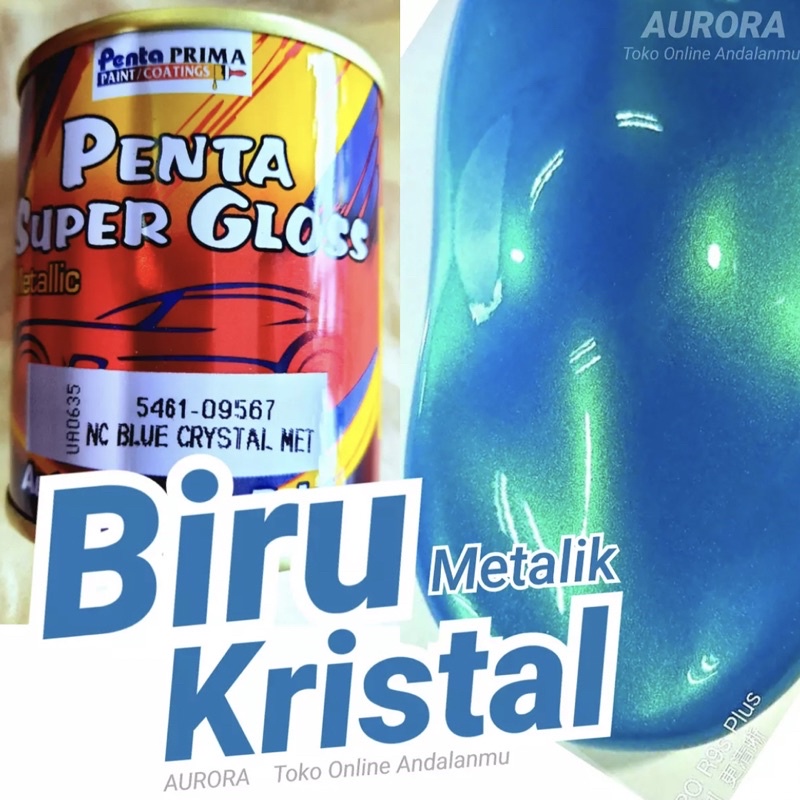 Cat Penta Super Gloss NC Blue Crystal Met 200ml Biru Kristal Metalik / Metallic Metalic Duco Duko Di