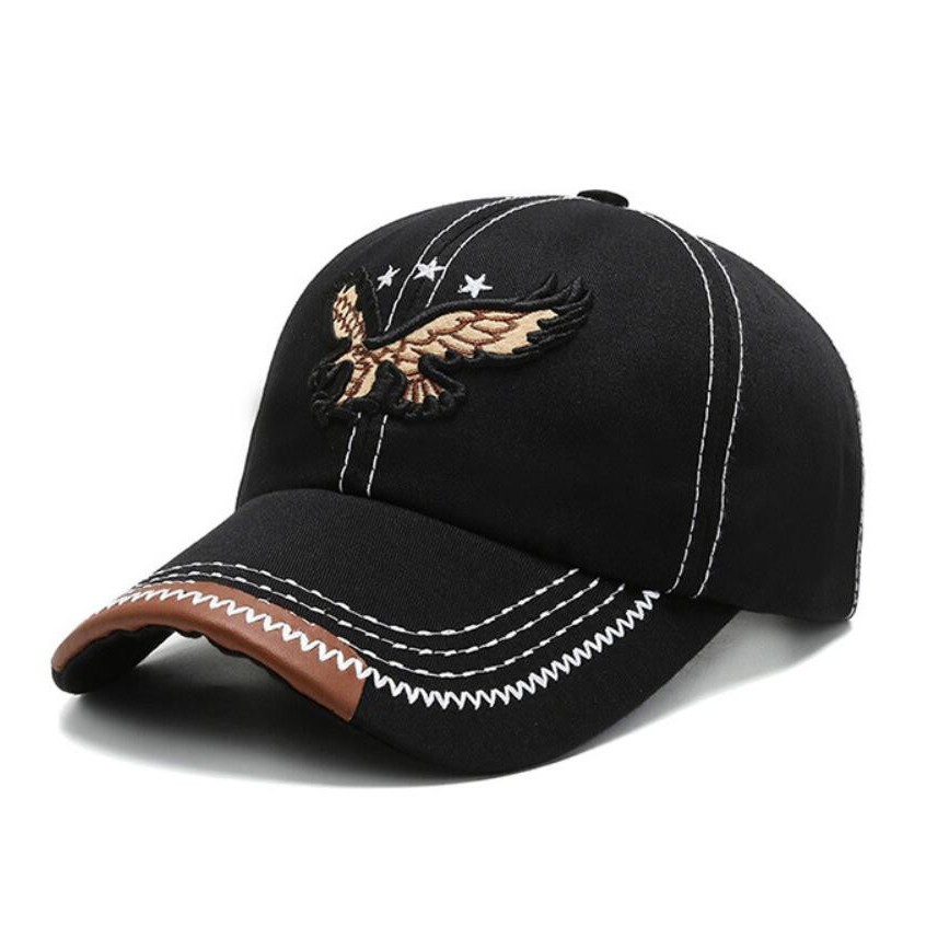 Topi Baseball Motif Bordir Elang Bintang Gaya Retro Kasual Untuk Olahraga Outdoor