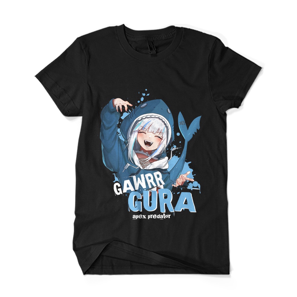 BAYAR DI TEMPAT Promo Baju Kaos GAWR GURA HOLOLIVE Cosplay - Kaos Anime Gawr Gura - Sablon Kaos Cust