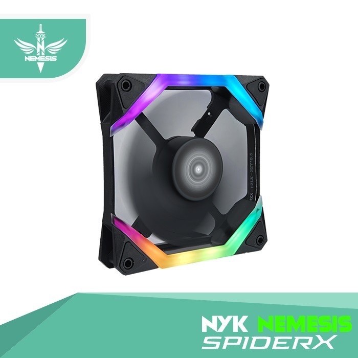 NYK Spider X Shape Fan Casing 12cm LED RGB Illumination Fan Case