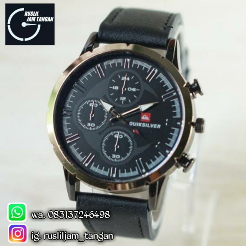 JAM TANGAN PRIA CHRONO MURAH QS QUICKSILVER KULIT SPORT