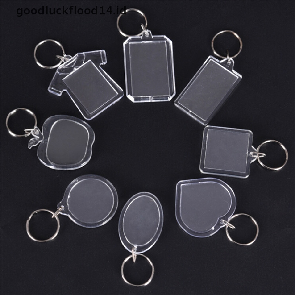 [OOID] 5PCs Transparent Blank Insert Photo Picture Frame Keyring Key Chain DIY Gifts ID