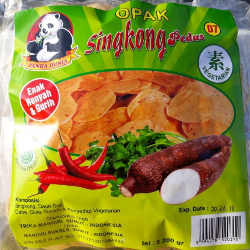 

Opak Singkong Pedas ( Kerupuk Singkong Pedas ) Mentah Panda Dunia Vegan & Vegetarian