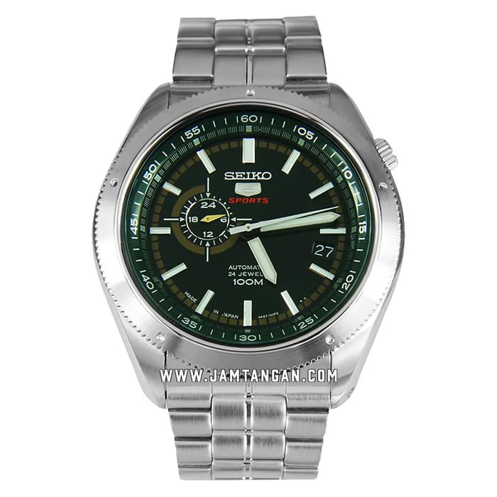 Seiko 5 SSA063K1 Sport Automatic Dark Green Dial Stainless Steel Strap