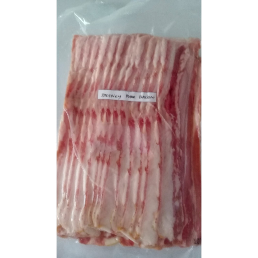 

Streaky pork bacon import kemasan 500gr/pack