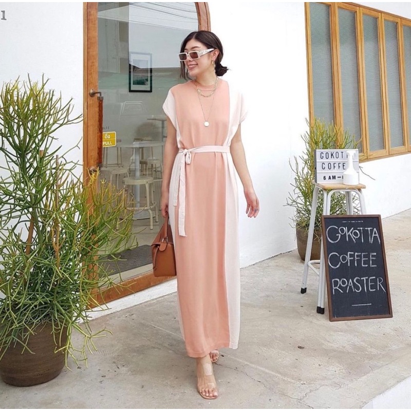 Long Dress list samping | Dress maxi korea 1639