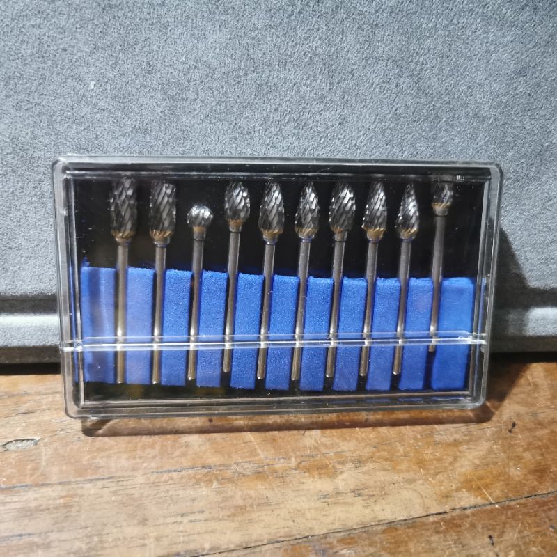 Mata Bor Tuner Gerinda Mini Grinder Set 10 pcs Kayu Besi