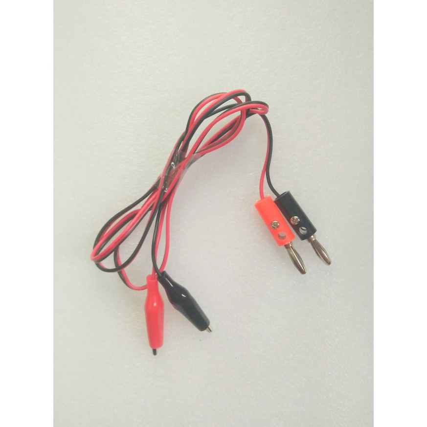 KABEL POWER SUPPLY HITAM MERAH plus capit dan banana terminal jantan