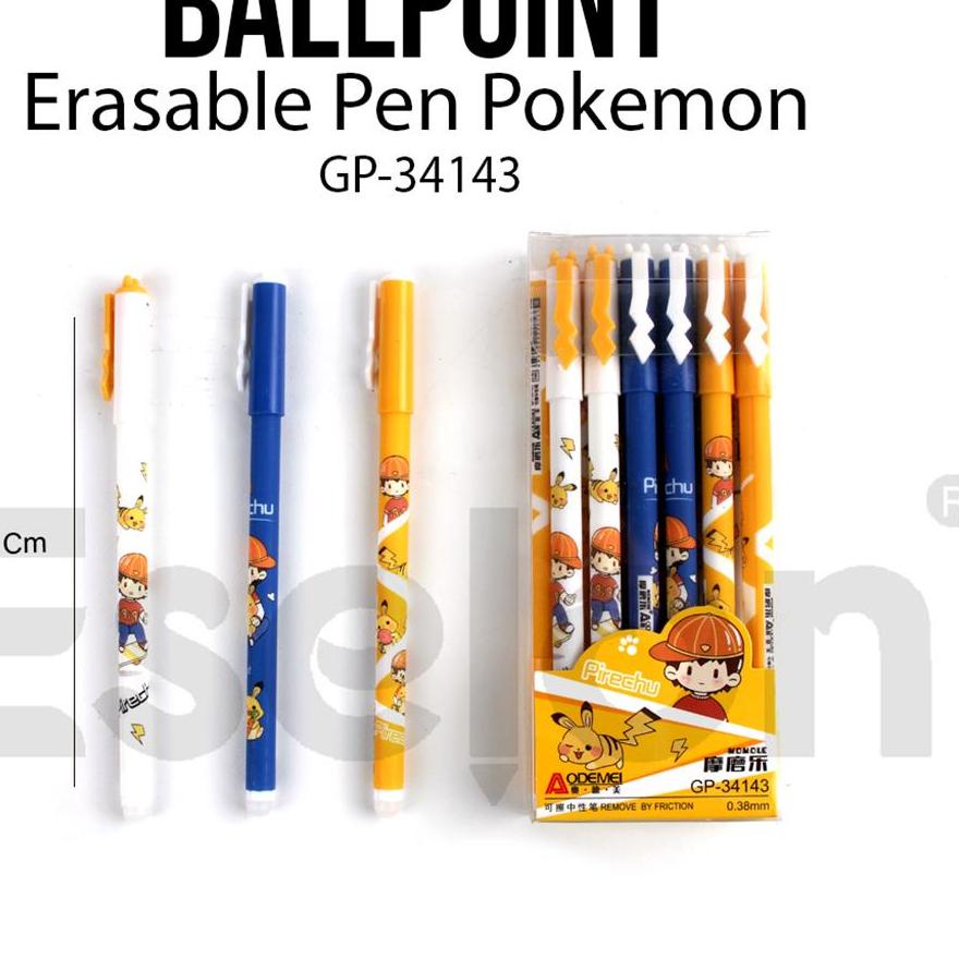 

10.10 FLASH SALE 12pcs Pulpen Hapus Pokemon 34143 /1pack Erasable Pen