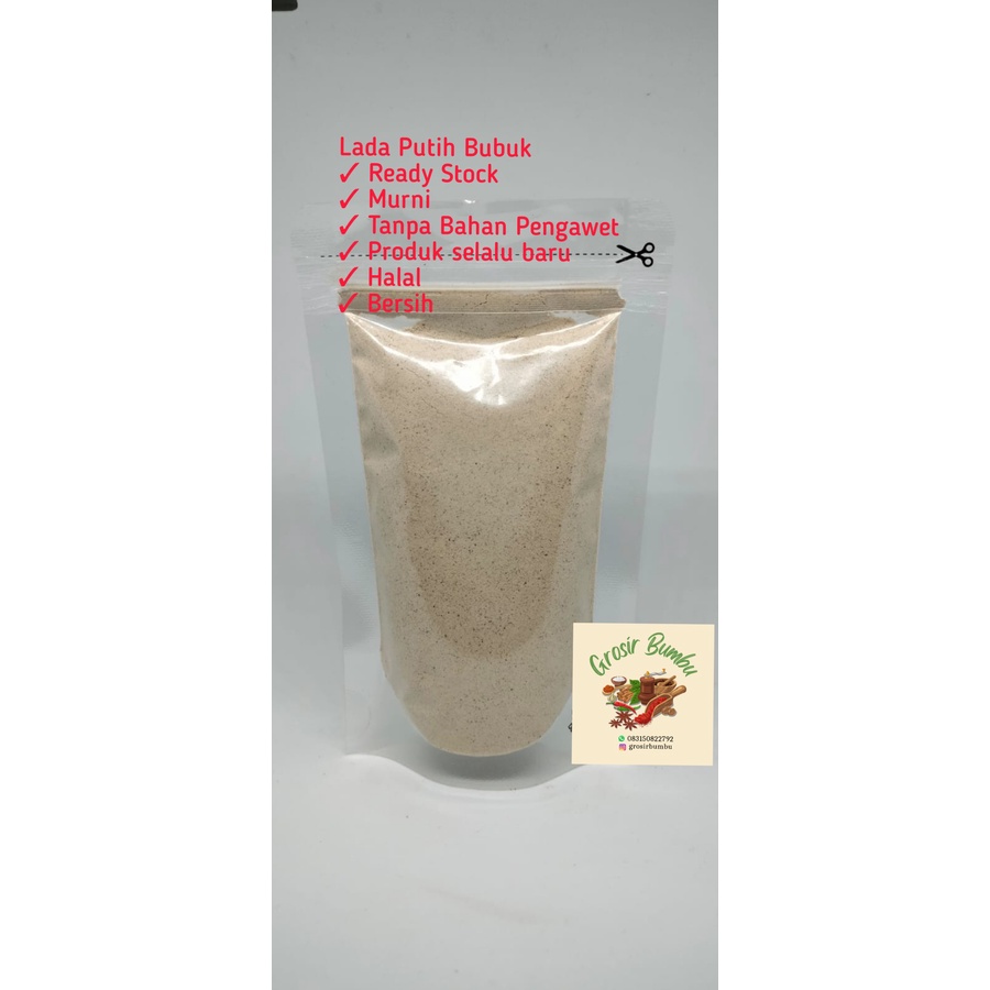

Lada Putih Food Grade / White Pepper Powder ala Resto 100gr-25gr