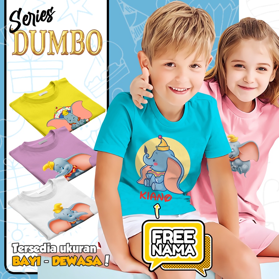 Baju Kaos ANAK DAN DEWASA DUMBO COUPLE (FREE NAMA)