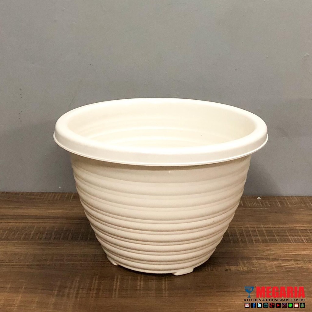 Pot Bunga TAIWAN BEE272 Putih Plastik/ Pot Kembang