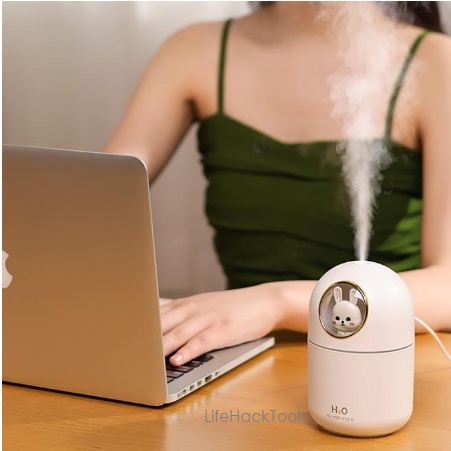 [PROMO 6.6] Cute Animal Humidifier Diffuser Aromatherapy Essential Oil 300ml Portable + Lampu Tidur-3