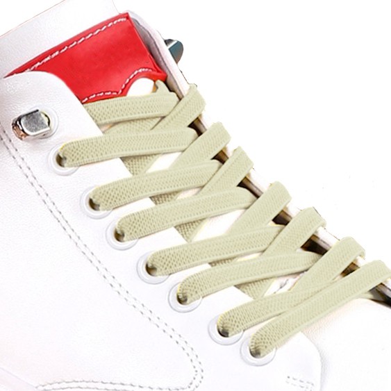 Original MR Shoelaces EF05 Elastic Light Mocha (Moka Muda) Tali Sepatu Flat Elastis (Karet Lentur) with Metal Clip / Lock 100cm 120cm 150cm Mocca