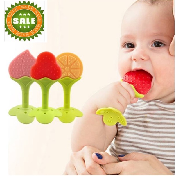 BABY TEETHER BUAH [TANPA PACKINGAN] / GIGITAN BAYI MODEL BUAH /BABY TOOTH TEETHER.