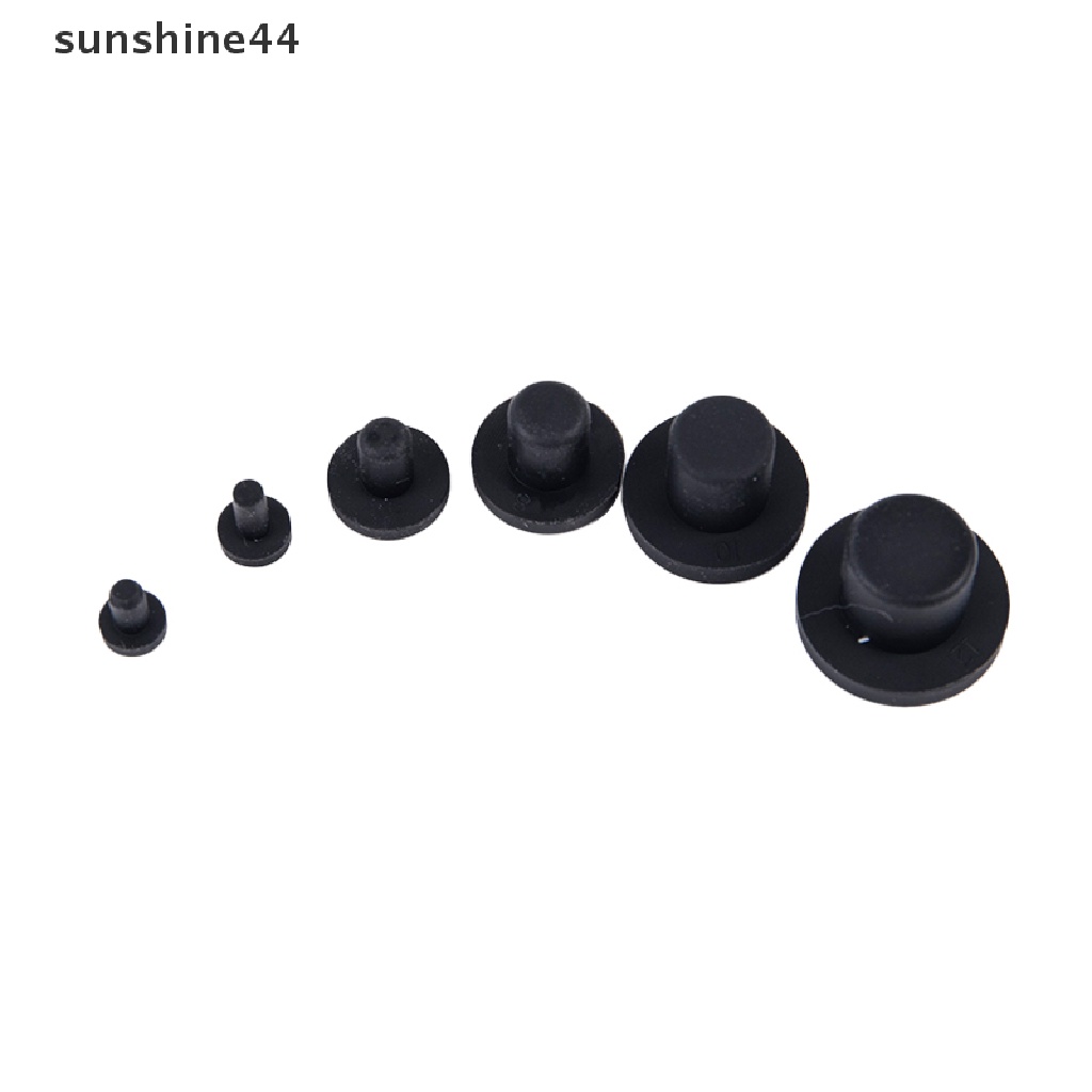 Sunshine 10Pcs Cap / Tutup Lubang Segel 3-12mm Bahan Karet Solid Tahan Panas