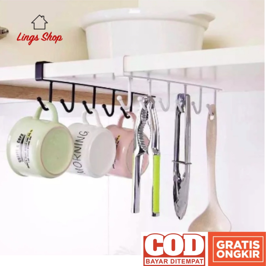 Gantungan Dapur Gelas Spatula / Hanger Lemari Dapur / Gantungan lemari serbaguna besi
