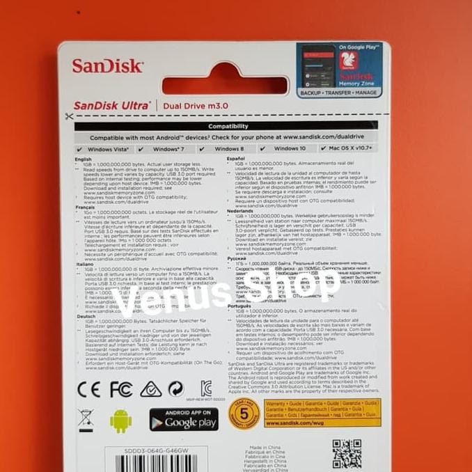 SANDISK FLASH DISK OTG 64GB USB 3.0 / OTG FLASH DISK 64GB USB 3.0 aksesoris hp | flasdisk | sandisk