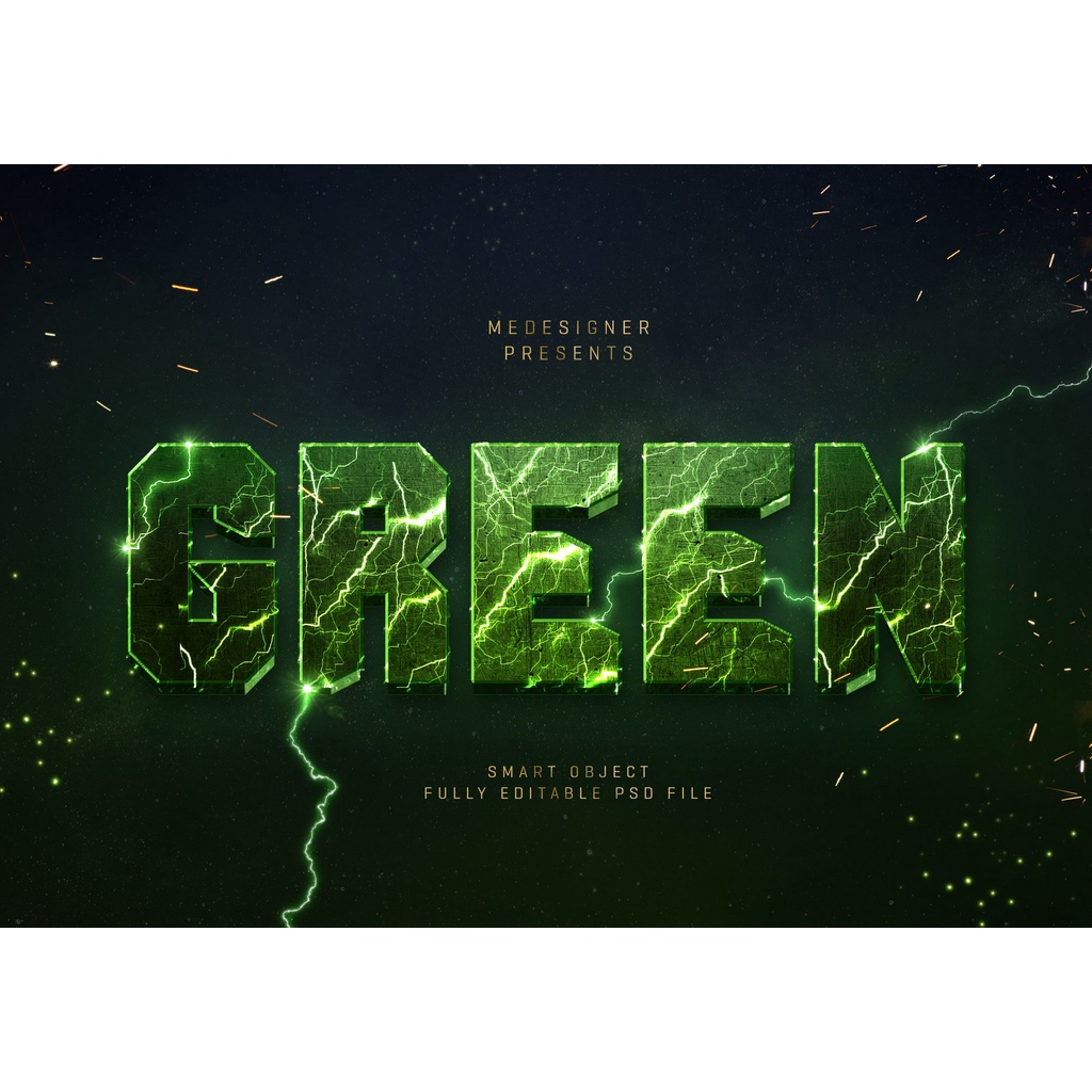 3D Electric Text Effects - Photoshop