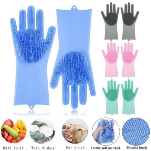 Sarung Tangan Cuci Piring Magic Silicone Cleaning Gloves Anti Panas