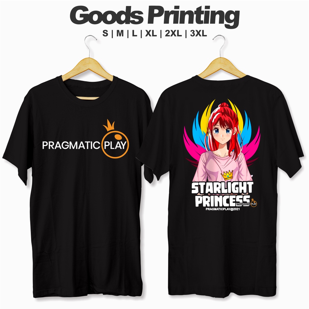 Baju Kaos Atasan Laki Laki Pria Wanita Unisex Pragmatic Play Slot Starlight Princes Katun Combed Pre