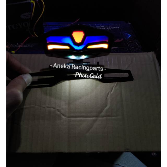 Lampu stop rx king cb yb custom dll led 3 in 1 satu set dudukan plat transformer / stoplamp rx king