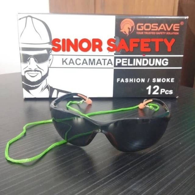 Kacamata Safety Glasses Fashion Hitam Smoke GOSAVE Motor Las Gerinda