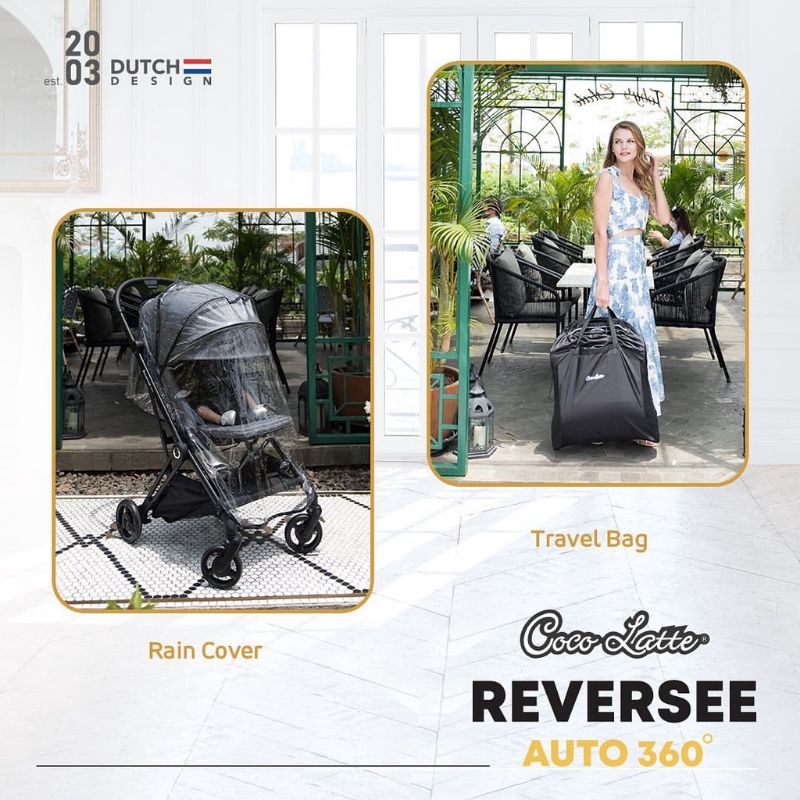 Stroller Cocolatte Reversee Auto 360 Derajat CL-BK 2166 Autofold / Kereta Dorong Bayi Hadap Ibu