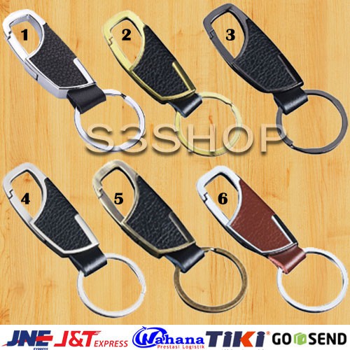 Gantungan Kunci Carabiner Mewah Leather Kulit Mirip Eiger Davis